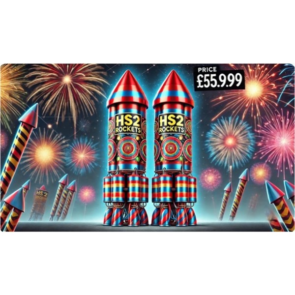 HS2 " Large rockets just arrived  collection only SAVE £30.00   MASSIVE TWIN ROCKET PACK