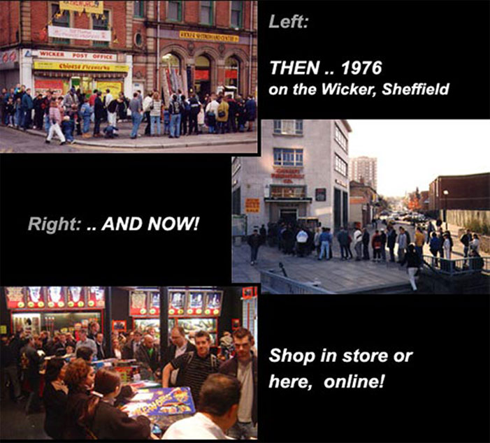 Top - THEN .. at our premises on the Wicker Sheffield - we were there for 20 years - below, NOW ... at our high-tech revamped shop on London Road Sheffield